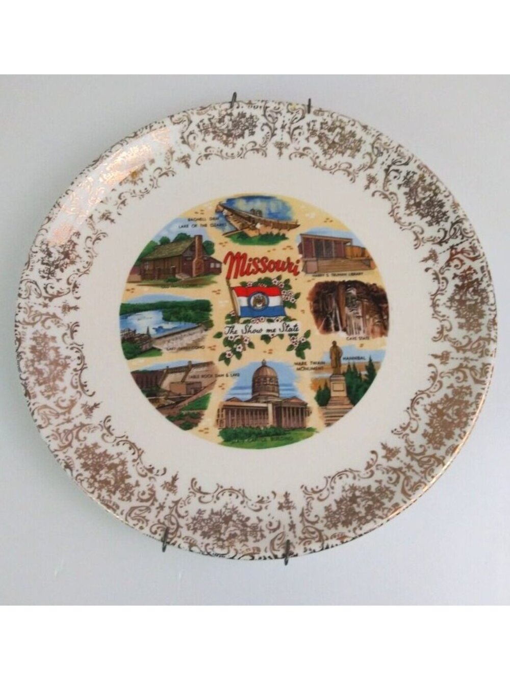 Vintage Missouri The Show Me State Decorative Plate 9.25" With Hanger